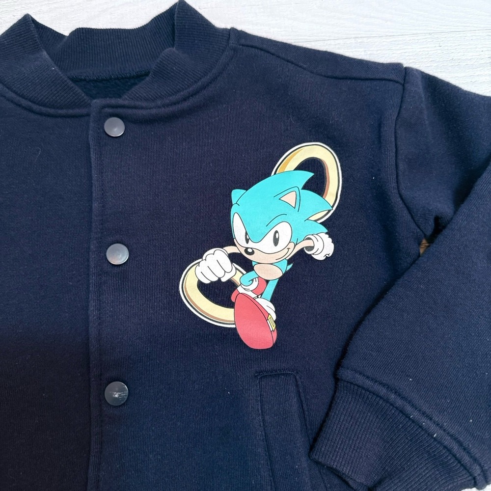 Sonic the Hedgehog kids button up sweater jacket youth small - Picture 2 of 6